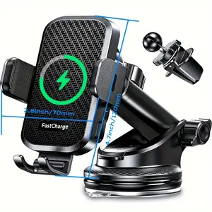 3-in-1 Universal Car Phone Mount – Adjustable Clamp for iPhone & Android
