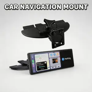 CD Slot Mount for CarPlay Screen – Secure 4-Button Lock, 360° Rotating Car GPS & Monitor Holder, Universal Car Phone & Display Mount
