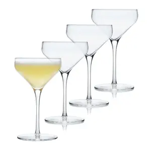 Libbey Signature Greenwich Coupe Cocktail Glasses, 8-Ounce, Set of 4, Made in USA, Elegant Cocktail & Champagne Glassware, Dishwasher Safe, Gift Box