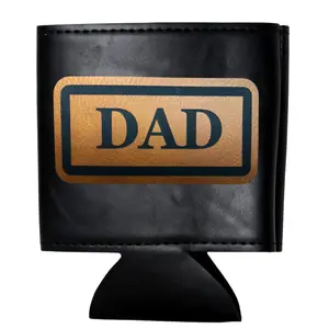 Black regular can koozie with Brown DAD patch