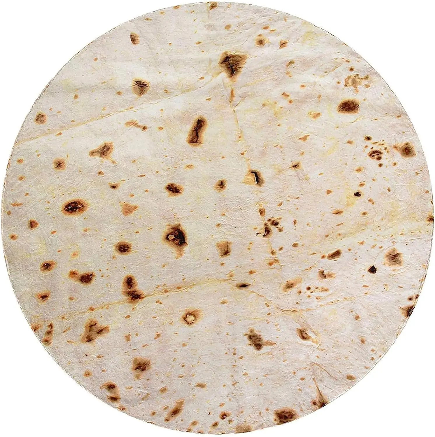 Burrito Tortilla Throw Blanket  inches for Adult Kids, Novelty Tortilla Food Blanket Funny Gifts for Women Men Teens, GM oft Flannel Taco Blanket Birthday Gifts for Boys Girls(Beige)