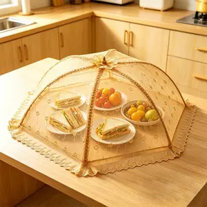Foldable Large Food Dust Cover, Tablecloth Fly Proof, Fruit Bread Protector, Portable Lightweight, Easy Storage, Practical Kitchen Accessory