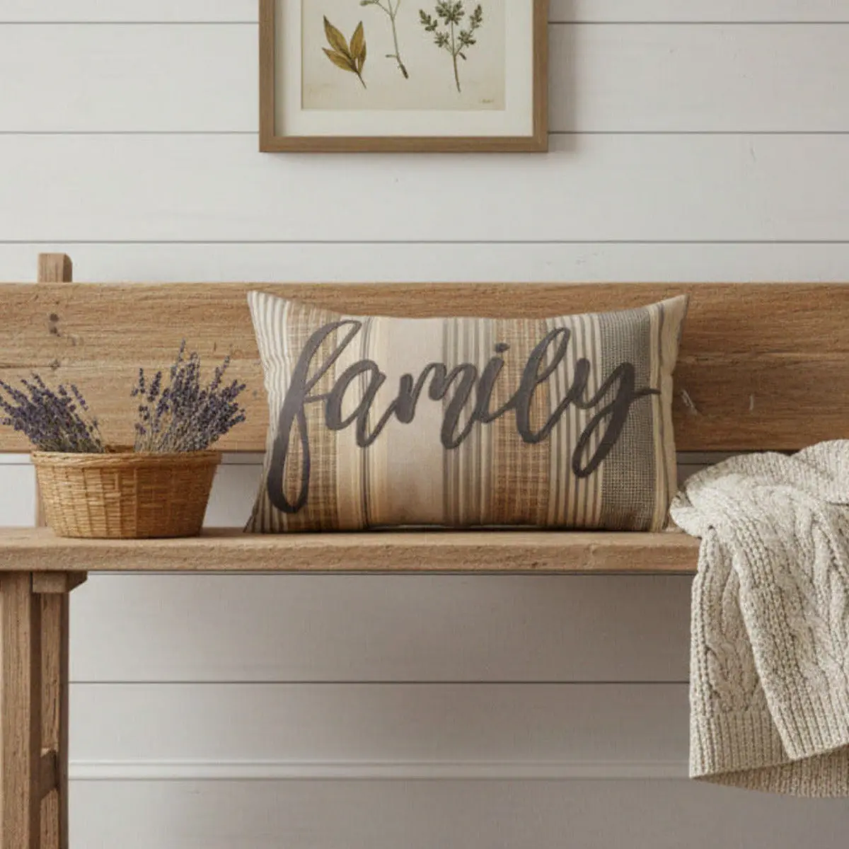 Farmstead Charcoal Family Pillow