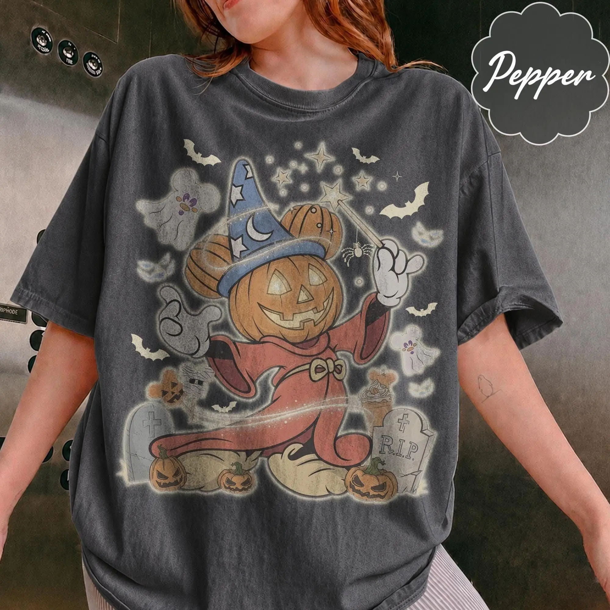 Comfort Colors _Vintage Sorcerer Pumpkin WDW Halloween Shirt, Mickey's Not So Scary Halloween Party shirt