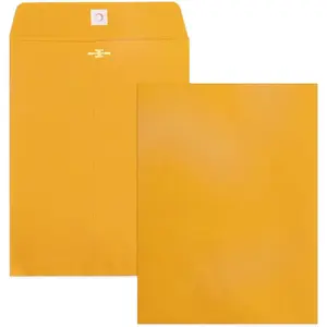 20 Pack 9 x 12 Clasp Envelopes, 100 GSM Heavy Paper, Large Yellow Manilla Envelopes with Clasp Closure and Gummed Seal