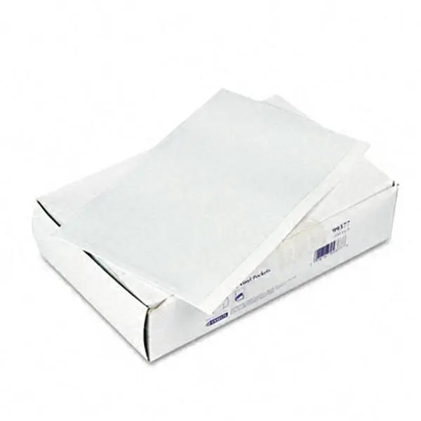 Self-Adhesive Vinyl Pockets 5 x 8. Clear Front/White Backing 100/bx, 100 Pieces, Document Storage, Peel-And-Stick, Size 5X8"
