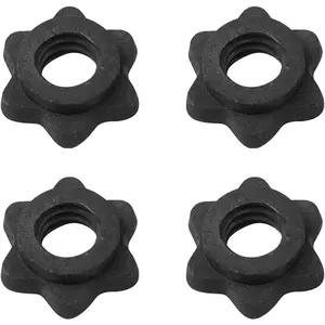 4pcs Spinlock Collars Screw Clamps Hex Nut Spin-Lock Collars for All 1 Inch Standard Weight Lifting Barbells or Dumbbell Bars