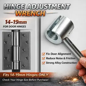 Door Gap Fix Tool 14-19mm Hinge Hole Adjustment Wrench for Squeaky Rubbing Sticking Doors Manual Hardware Tool for Home Office Store Doors Strong Alloy Construction,summervibes