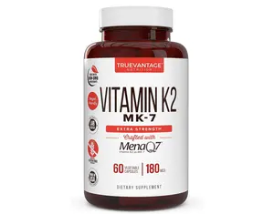 TrueVantage Nutrition Vitamin K2 MK-7 Supplement 180mcg - 60 Easy to Swallow Vegetable Capsules for Bone & Heart Health - Cardiovascular Calcium Absorption Support