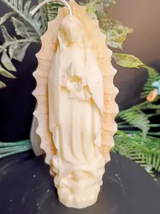 Virgen de Guadalupe Handmade Prayer Candle | Vela Devocional Hecha a Mano | Religious Catholic Candle for Prayer Altar Decor