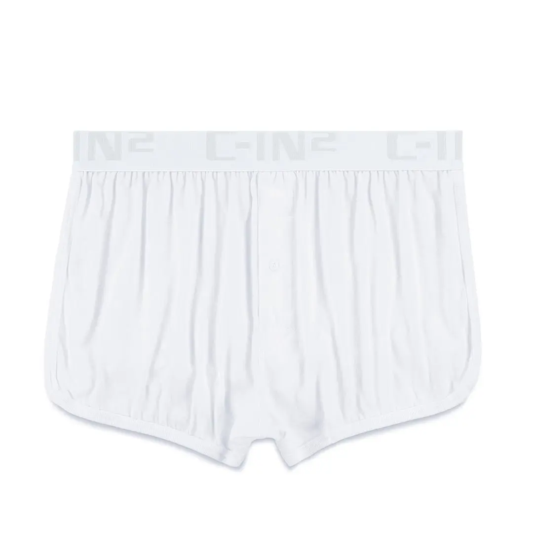 C-IN2 Core Runner Boxer White for Men | 100% Cotton, Naturally Soft & Breathable | Easy Fit with Classic Button Fly Closure