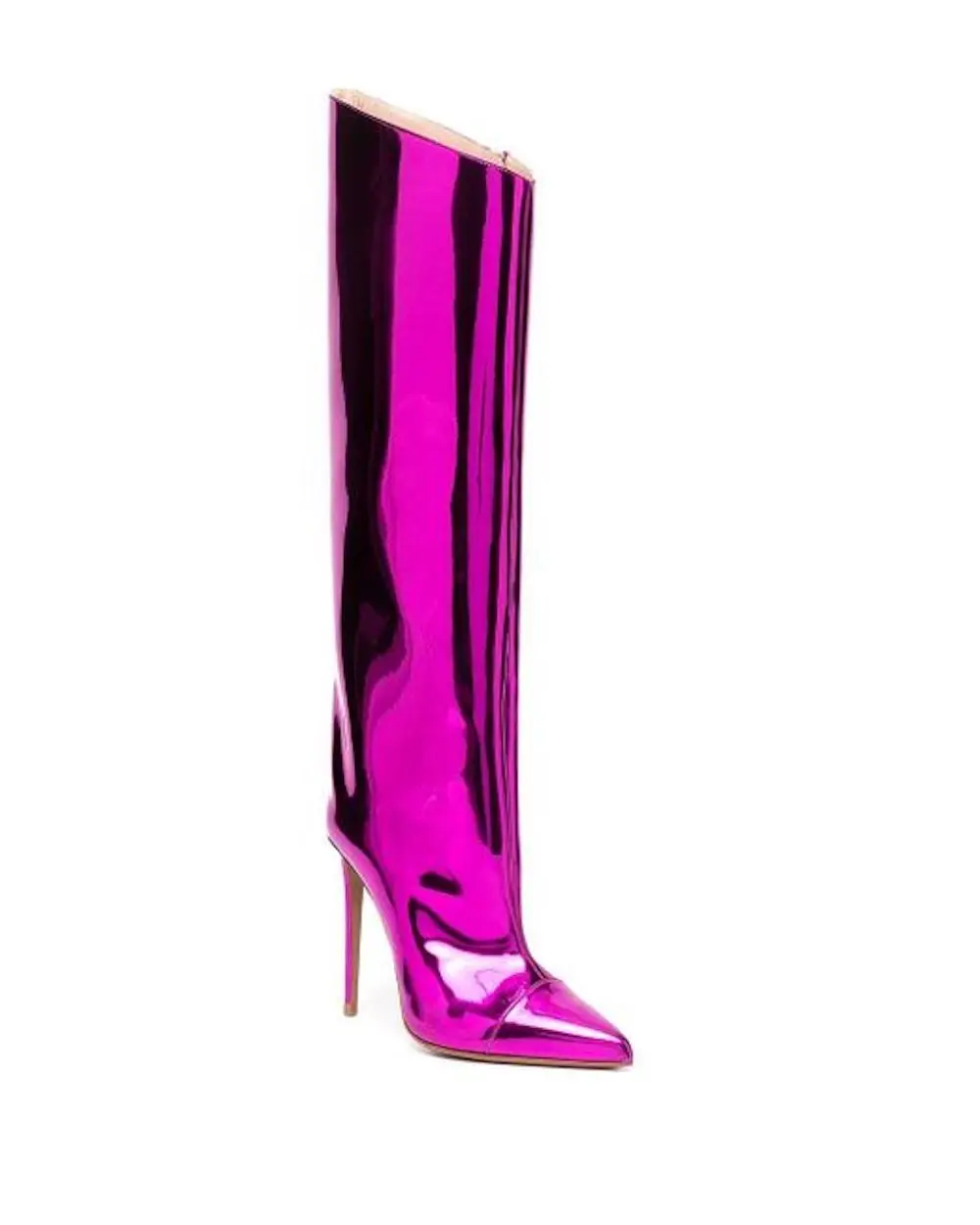Alexandre Vauthier metallic Mirrored pointed-toe boots Metallic Hot Pink 6