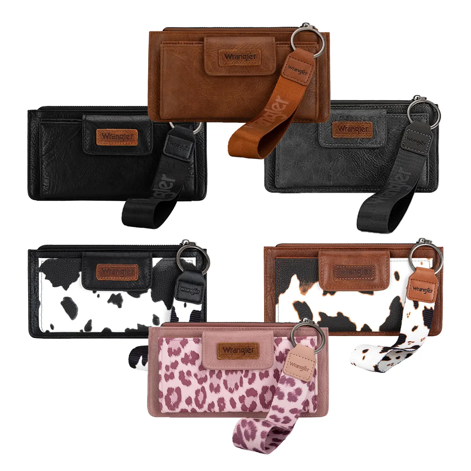 Wrangler Boho Aztec Clutch Wristlet Wallet with Double Layer Credit Card Holder with zipper