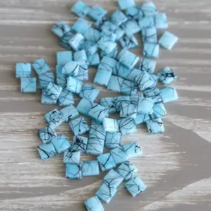 TURQUOISE SWIRL - Whole Tile Beads