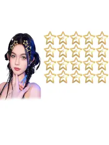 20 Pcs Women's Cute Star Design Hair Clip Set, Spring Summer New Fashion Simple Solid Color Hair Clips, Y2K Style Daily Hairstyle Accessories, Daily Accessory