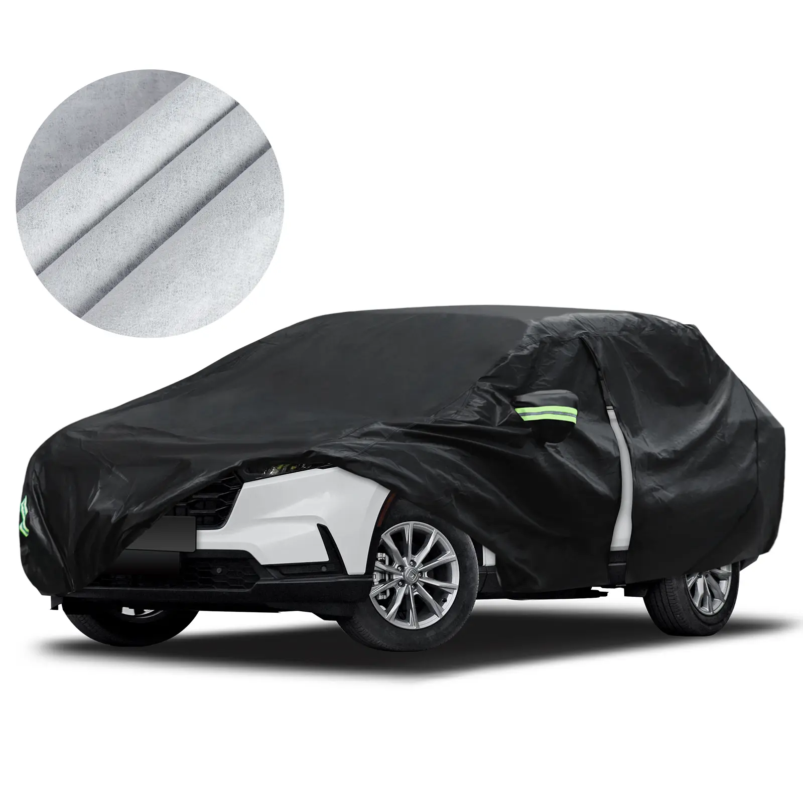 Car Cover Custom Fit for Toyota RAV4 1996-2025, Waterproof Full Exterior Cover Rain Sun Protection with Door Zipper Black