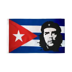 3x5ft Che Guevara Cuba Print Polyester Wall Decor Flag, Dye Sublimation Banner with Header Tape for Home & Festive Party Backdrops, Wall Decor Flags