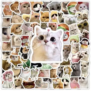 [ Gift ] Random 5 Cute Cat Sticker Pack – Adorable Kittens in Costumes