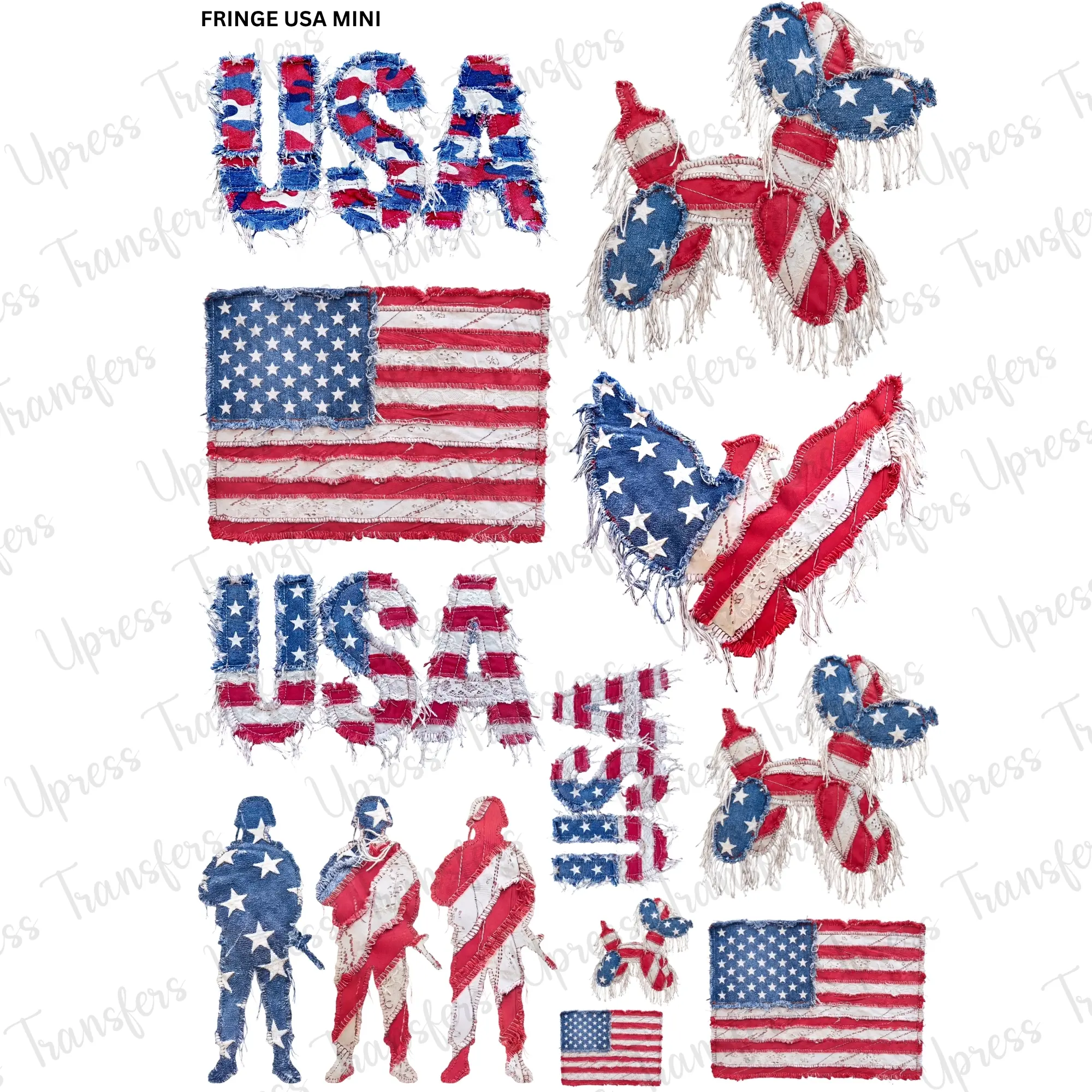 Fringe USA Mini DTF Transfer Gang Sheet 24.5" wide x 36" long. Direct To Film Mini Gang Sheet