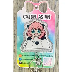 Spy Girl w/Bond Anime Inspired Badge Reel/ID Clip-Retractable Clips-(Alligator, Belt, MRI Safe, Carabiner) & Non-Retractable Clips