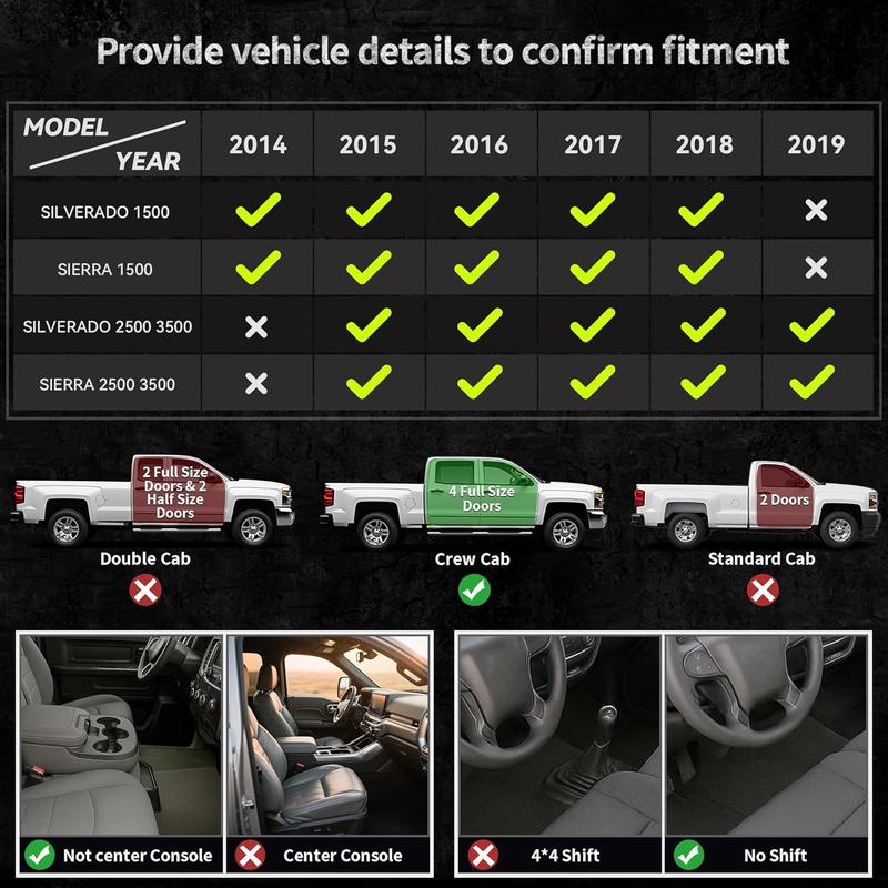 YITAMOTOR Black TPE All-Weather Floor Mats for Chevy Silverado/GMC Sierra 1500 Crew Cab, Chevy Silverado/GMC Sierra 2500 HD/3500 HD Crew Cab 1st & 2nd Row Non-Slip Snap-in Clips Sturdy Durable Pet-Friendly Car Accessories Truck Protector YITAMOTOR Black TPE All-Weather Floor Mats for Chevy Silverado/GMC Sierra 1500 Crew Cab, Chevy Silverado/GMC Sierra 2500 HD/3500 HD Crew Cab 1st & 2nd Row Non-Slip Snap-in Clips Sturdy Durable Pet-Friendly Car Accessories Truck Protector