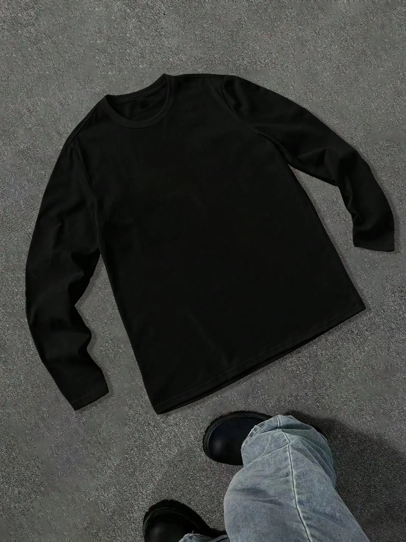 Unisex Casual Loose Soft Long Sleeve Knit T-Shirt, Lightweight Multi-Purpose Top for Workdays & Weekends, Fall & Winter Fashion