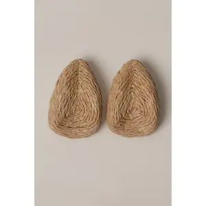 Brown Beach Club Raffia Earrings