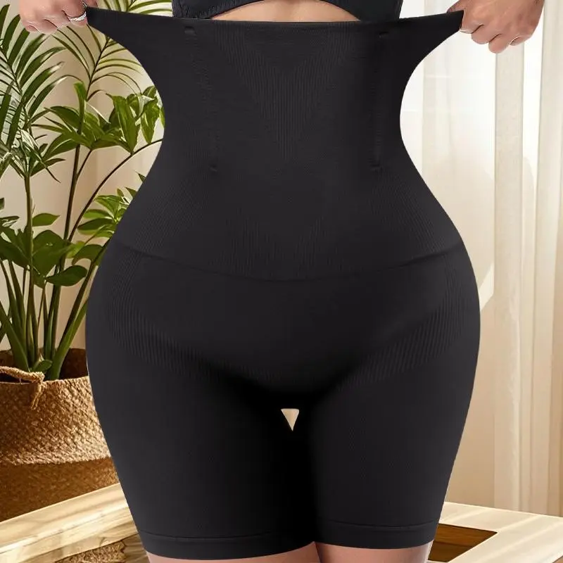 1PC High Waist Mid-Thigh Shapewear Shorts, Strong Tummy Compression, Waist Cinching Seam Design, Butt Lifting Contour Pads, Anti-Roll Leg Bands, Seamless Stretchy Shaping Brief