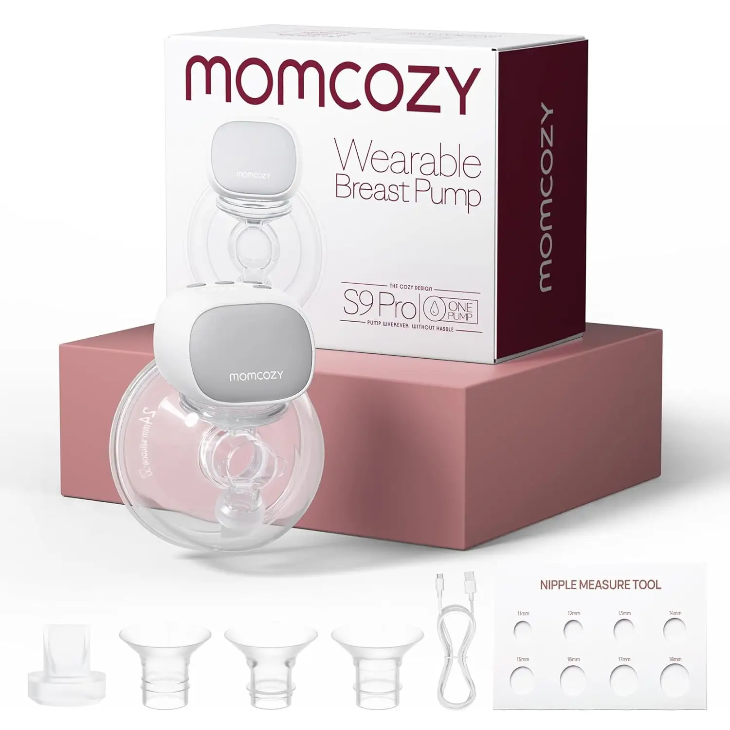 Momcozy S9 Pro Breast Pump, Upgraded Wearable Breast Pump, Hands-free Design, with LED Display, Dual-head Electric Portable Breast Pump, with 2 Modes