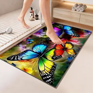 Anti-Slip Diatomite Bath Mat, 20x32 Inch Low Height Non-Clogging, Thick Strong Absorbent Rubber Bottom, Home Decor, Bathroom Kitchen Living Room Spring Summer Decor, Water Absorbent Mat, Bathroom Drying Doormat, Bathroom Mats