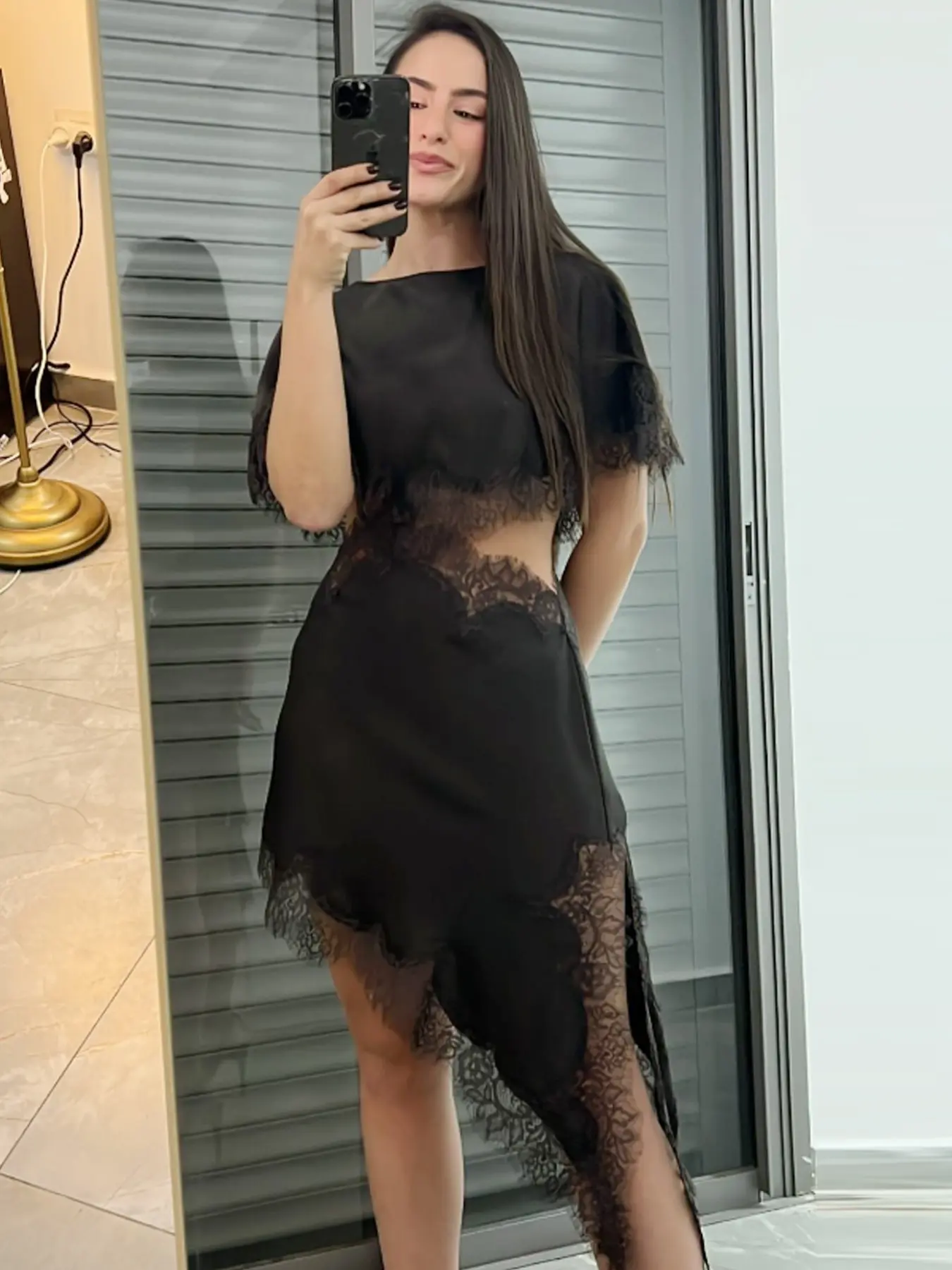 Sexy Women's Asymmetric Lace Satin Dress Elegant Midi Black Brown Dresses O-Neck Cape Sleeve Cut-Out Vestidos Female Prom Party Evening Dress Formal Wear - TikTok Shop Sexy Women's Asymmetric Lace Satin Dress Elegant Midi Black Brown Dresses O-Neck Cape Sleeve Cut-Out Vestidos Female Prom Party Evening Dress Formal Wear - TikTok Shop