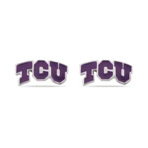 TCU Purple Logo Studs