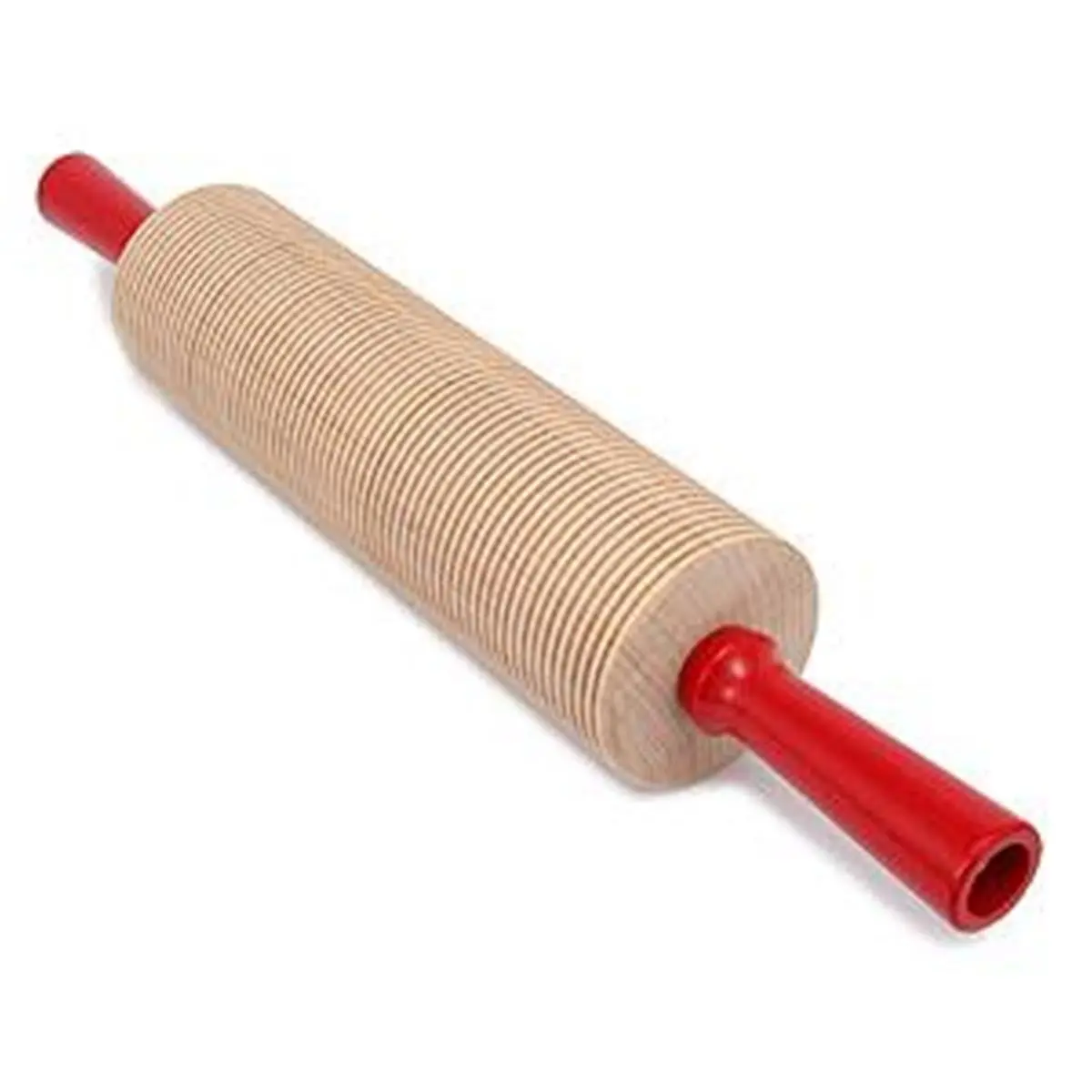 212 MAIN Bakery Style Wooden Grooved Ridges Rolling Pin - 17.25 in Length, Easy Rolling Action, Kitchenware, Baking Supplies Utensil