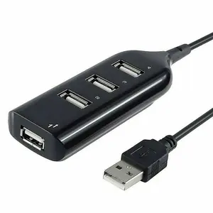 Black USB 2.0 Hi-Speed 4-Port Splitter Hub Adapter For PC Notebook Desktop