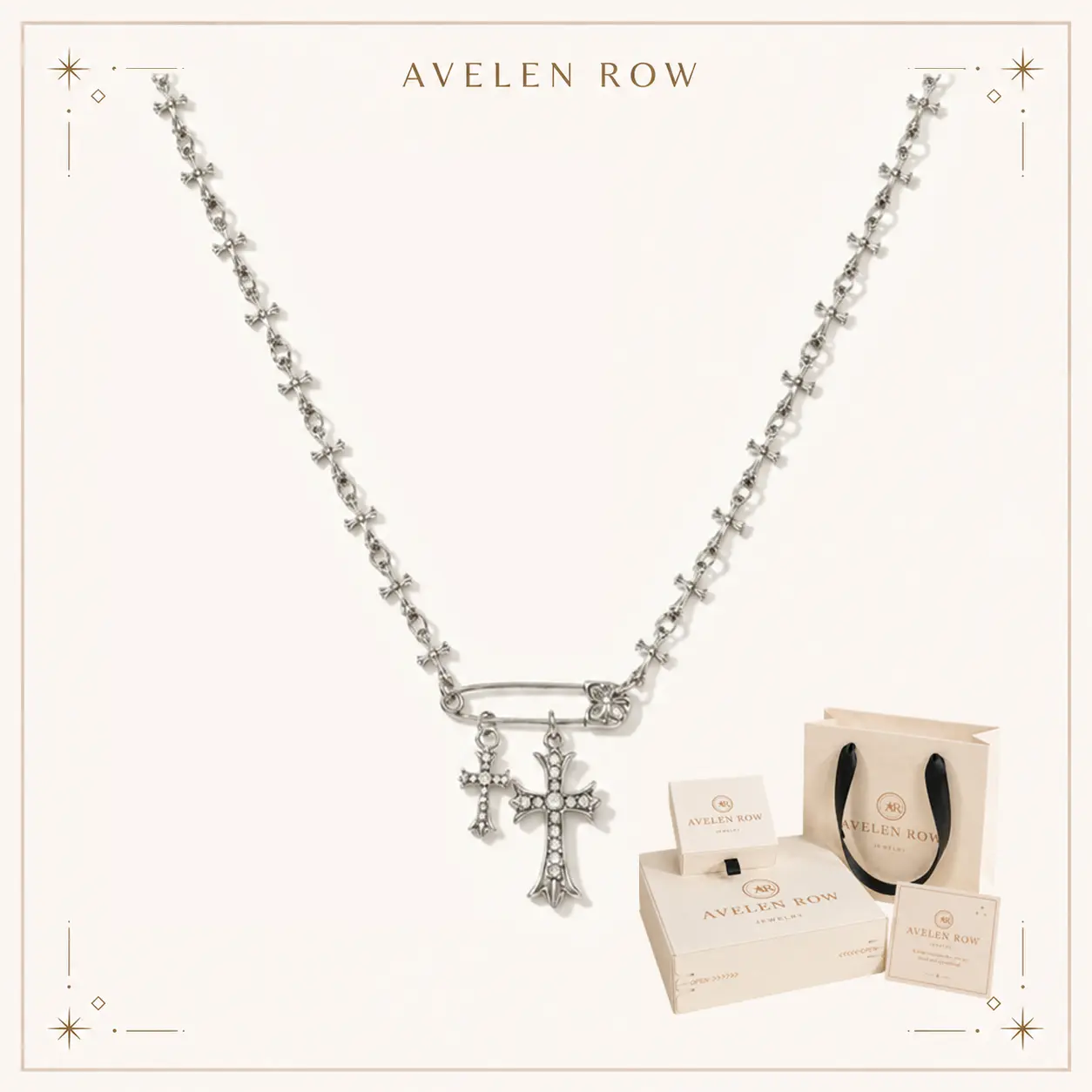 Cross Necklace with Butterfly Chain and Zircon Cross Pendants, Alloy Christian-Inspired Jewelry Gift for Women, Baptism, Christmas and Birthday