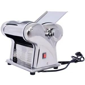 Hardware Electric Pasta Maker Noodle Maker Pasta Making Machine Dough Roller Cutter Thickness Adjustable Stainless Steel US 110V 135w 2 Blades Type 1.5mm round noodle+4mm flat noodle