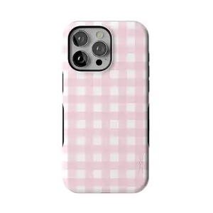 Casely Pink Gingham iPhone Case MagSafe for iPhone 11–17 Pro Max Cover