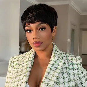 Full Lace Pixie Cut Wig With Short Tail Clearance