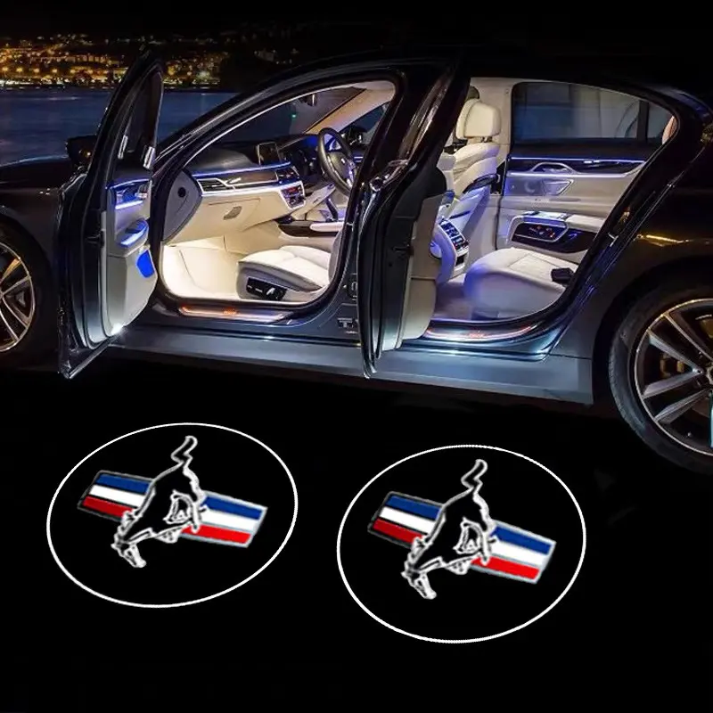 2Pcs Led HD Car Door Welcome Light Auto Logo Projector Lamps Car Door Lights for Ford Mustang Mondeo Focus Fiesta Escape Kuga Ecospor Accessories