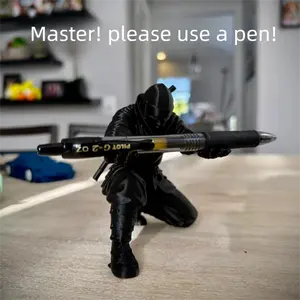 3D Printed Ninja Pen Holder Figure, Viral TikTok Must-Have Desk Accessory, Premium Office Stationery Storage, Cool Anime Merch Gift for Men, Fans & Coworkers