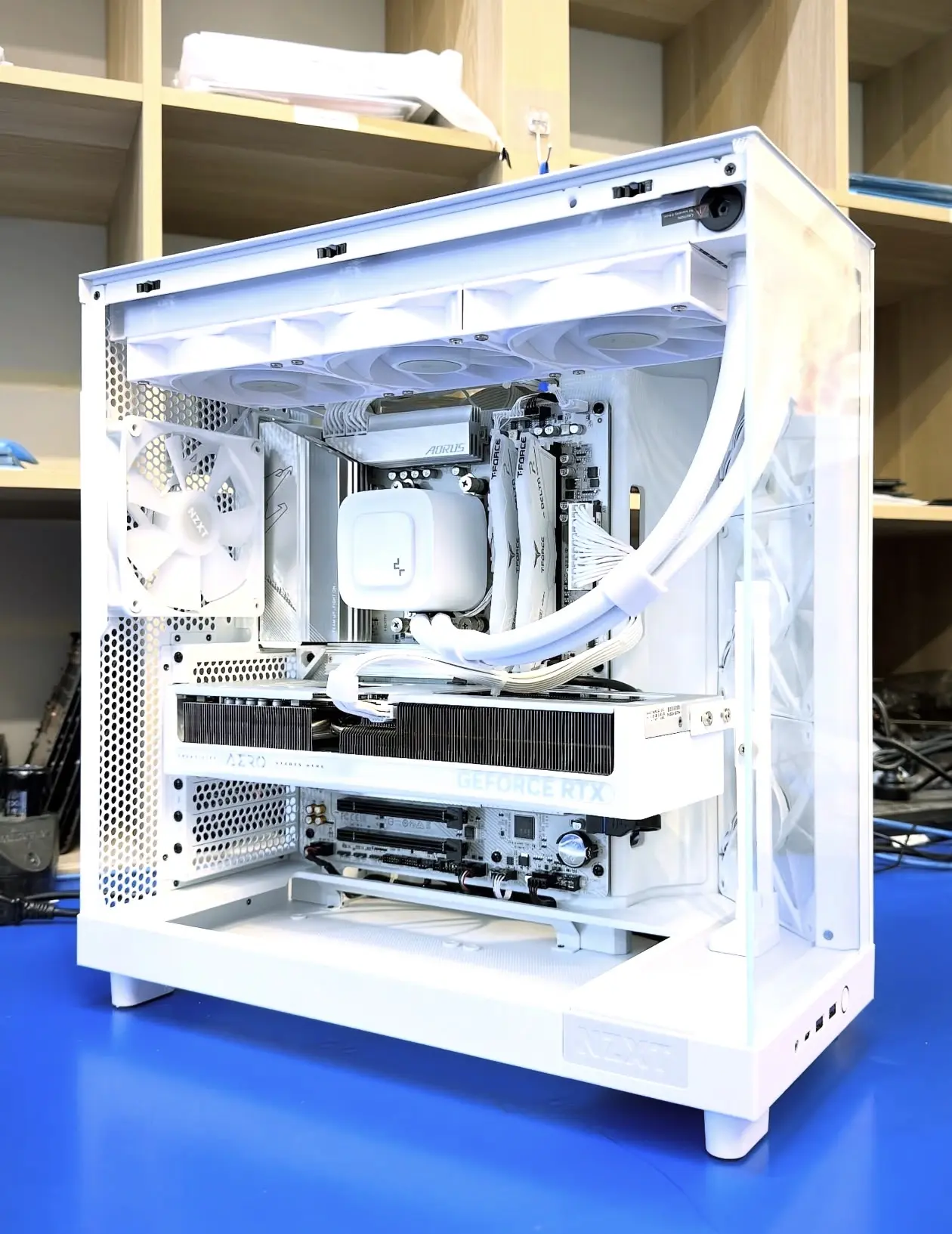 NZXT H6 Flow RGB White Gaming PC Build featuring AMD 7800X3D + RTX 5070 graphics card Gaming PC
