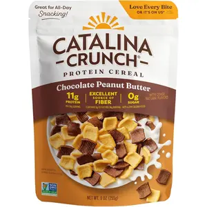 Catalina Crunch Protein Cereal - Sugar Free Breakfast Cereal with 11g of Protein - Gluten Free - Chocolate Peanut Butter - 9 oz. Bag (Pack of 1) (Packaging May Vary)