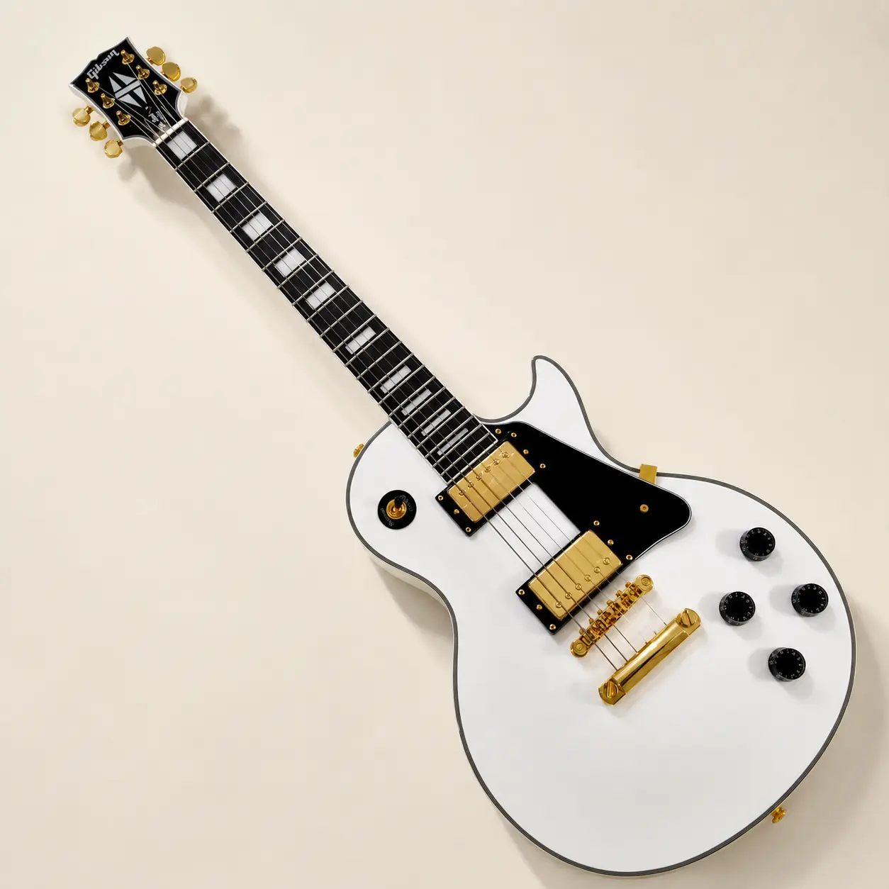 Alpine White Electric Guitar, Gold Hardware HH Pickup, 22 frets, Rosewood Fingerboard