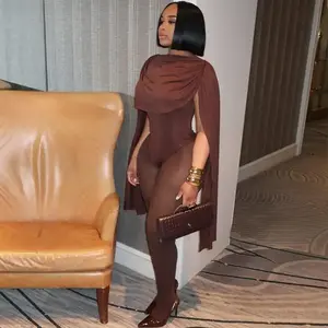 Solid Color Fashion Women's Straps Spliced tight Jumpsuit Pleated Sleeveless One-length Neck Jumpsuit Fabric Overalls Silk Womenswear(Sheet)