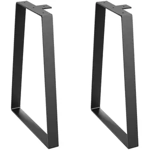 Father's Day Gift Spring new arrivals 16 inch Trapezoid Steel Table Legs, Replacement Furniture Legs Set of 2 for DIY Coffee Tables, Modern Desks, Bench, Night Stands, Sofa, Max Load 400 lbs Heavy Duty, Quick Instalation Legs Black