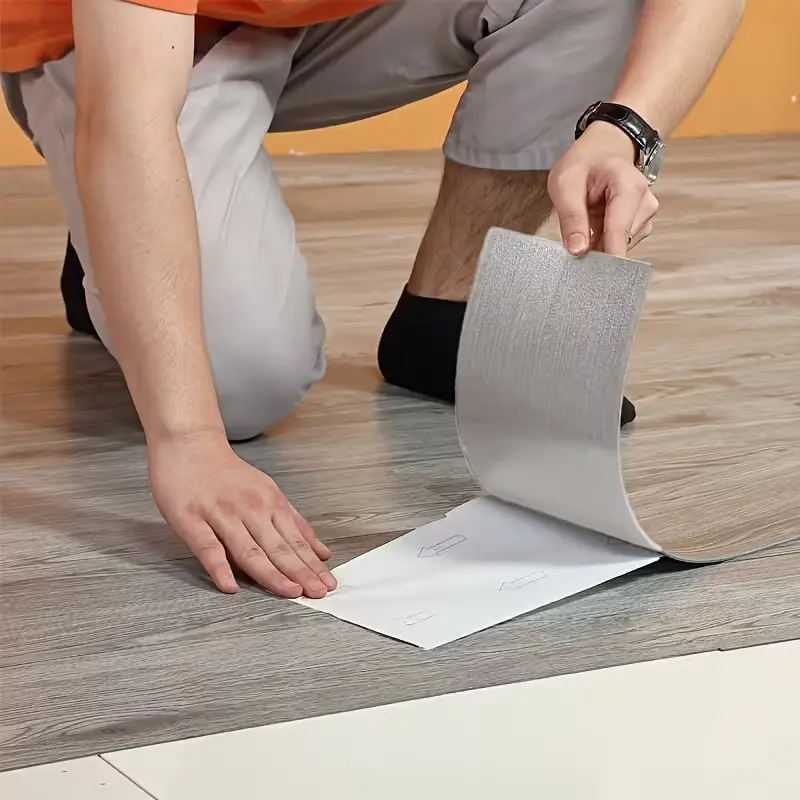24/58 pieces box self-adhesive wood grain flooring; Real wood plank texture, XPE core, easy DIY installation, suitable for bathroom Vintage wood grain tiles, Vinyl floor tiles
