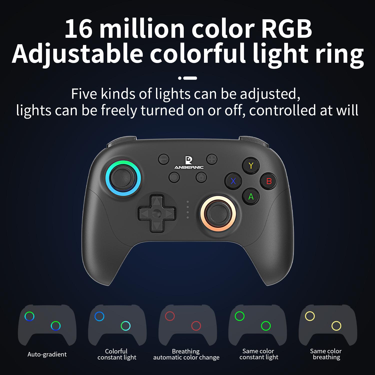 ANBERNIC RG P01 Game Controller Compatible For PC Steam Switch Android IOS Connection Methods Bluetooth 5.3/Wired/2.4G Wireless Game Console Accessories Give high-end gifts Smartphone