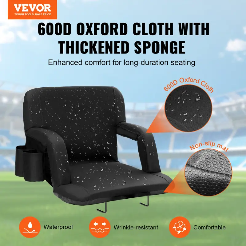 Buy HIGH POINT SPORTS Foldable Stadium Seats For Bleachers With Back Support Bleacher Seats Chairs With Back And Cushion Portable Folding Stadium Chairs With Armrest And Cup Holder Black Grey Buy HIGH POINT SPORTS Foldable Stadium Seats For Bleachers With Back Support Bleacher Seats Chairs With Back And Cushion Portable Folding Stadium Chairs With Armrest And Cup Holder Black Grey