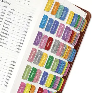 Bible Tabs 75 ct Spanish Laminated Repositionable Durable Paper Index Dividers for Comfortable Reading & Easy Passage Identification Adhesive Stickers Adhesive Tabs Bookmark