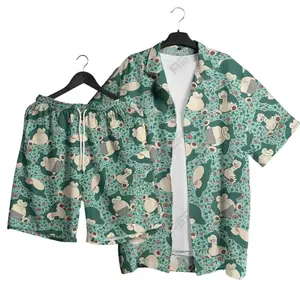 Snorlapoke PKM Hawaiian Shirt Set – Tropical Button-Up Shirt, Summer Beach Short, Funny Unisex Vacation Outfit, Family Matching for All Ages,  Shirt Gift